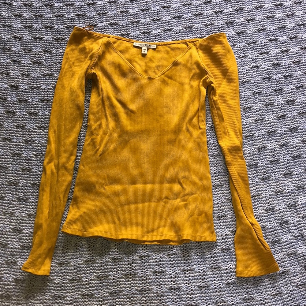 Express mustard long sleeve top